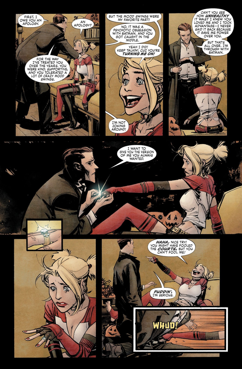 Illustration for article titled In Batman: White Knight, the Joker's Plan to Save Gotham Begins With a Modest Proposal to Harley